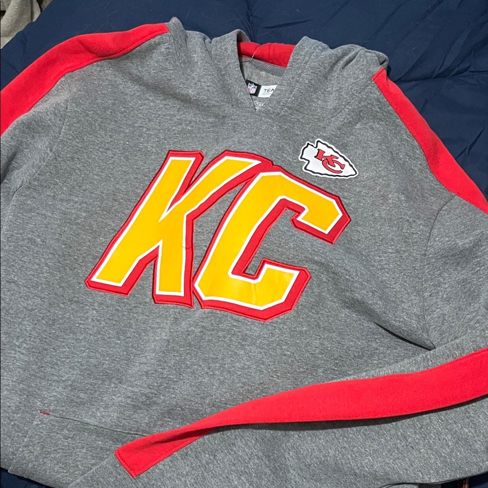 NFL Gray and Red Kansas City Chiefs Hoodie